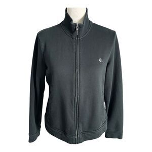 Laurent Ralph Laurent 100%‎ Women Thelmal Zip Up  Black Jacket Sz Large